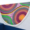 Australia Aboriginal Beach Blanket - Aboriginal Rainbow Dot Inspired Beach Blanket