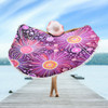 Australia Aboriginal Beach Blanket - Beautiful Aboriginal Pastel Pink Style Beach Blanket
