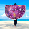 Australia Aboriginal Beach Blanket - Beautiful Aboriginal Pastel Pink Style Beach Blanket