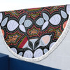 Australia Aboriginal Beach Blanket - Eucalyptus seamless pattern In Aboriginal Dot Art Beach Blanket