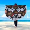 Australia Aboriginal Beach Blanket - Eucalyptus seamless pattern In Aboriginal Dot Art Beach Blanket