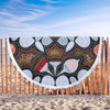 Australia Aboriginal Beach Blanket - Eucalyptus seamless pattern In Aboriginal Dot Art Beach Blanket