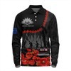 Australia Anzac Day Long Sleeve Polo Shirt - Anzac Day Lest We Forget Camouflage Pattern Long Sleeve Polo Shirt