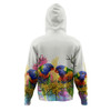 Australia Rainbow Lorikeets Hoodie - Rainbow Lorikeets With Grevillea Flowers Hoodie