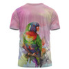 Australia Rainbow Lorikeets T-shirt - Rainbow Lorikeets Color Art T-shirt