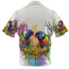 Australia Rainbow Lorikeets Hawaiian Shirt - Rainbow Lorikeets With Grevillea Flowers Hawaiian Shirt