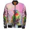 Australia Rainbow Lorikeets Bomber Jacket - Rainbow Lorikeets Color Art Bomber Jacket