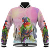 Australia Rainbow Lorikeets Baseball Jacket - Rainbow Lorikeets Color Art Baseball Jacket