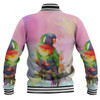 Australia Rainbow Lorikeets Baseball Jacket - Rainbow Lorikeets Color Art Baseball Jacket