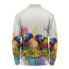 Australia Rainbow Lorikeets Long Sleeve Polo Shirt - Rainbow Lorikeets With Grevillea Flowers Long Sleeve Polo Shirt
