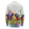Australia Rainbow Lorikeets Long Sleeve T-shirt - Rainbow Lorikeets With Grevillea Flowers Long Sleeve T-shirt