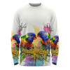 Australia Rainbow Lorikeets Long Sleeve T-shirt - Rainbow Lorikeets With Grevillea Flowers Long Sleeve T-shirt
