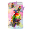 Australia Rainbow Lorikeets Bedding Set - Rainbow Lorikeets Color Art Bedding Set