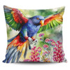 Australia Rainbow Lorikeets Pillow Cases - Rainbow Lorikeets Flying With Grevillea Flowers Art Pillow Cases
