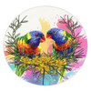 Australia Rainbow Lorikeets Round Rug - Rainbow Lorikeets With Grevillea Flowers Round Rug