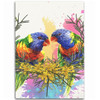 Australia Rainbow Lorikeets Area Rug - Rainbow Lorikeets With Grevillea Flowers Area Rug