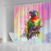 Australia Rainbow Lorikeets Shower Curtain - Rainbow Lorikeets Color Art Shower Curtain