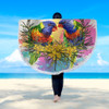 Australia Rainbow Lorikeets Beach Blanket - Rainbow Lorikeets With Grevillea Flowers Beach Blanket