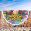 Australia Rainbow Lorikeets Beach Blanket - Rainbow Lorikeets With Grevillea Flowers Beach Blanket