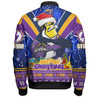 Melbourne Storm Christmas Custom Bomber Jacket - Storm Man Santa Claus Aussie Big Things Bomber Jacket