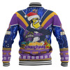 Melbourne Storm Christmas Custom Baseball Jacket - Storm Man Santa Claus Aussie Big Things Baseball Jacket