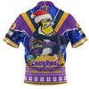 Melbourne Storm Christmas Custom Zip Polo Shirt - Storm Man Santa Claus Aussie Big Things Zip Polo Shirt