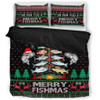 Australia Christmas Fishing Bedding Set - Merrry Fishmas Fishing Rod Christmas Tree Bedding Set