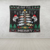 Australia Christmas Fishing Tapestry - Merrry Fishmas Fishing Rod Christmas Tree Tapestry