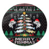 Australia Christmas Fishing Round Rug - Merrry Fishmas Fishing Rod Christmas Tree Round Rug