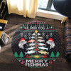 Australia Christmas Fishing Round Rug - Merrry Fishmas Fishing Rod Christmas Tree Round Rug