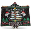 Australia Christmas Fishing Hooded Blanket - Merrry Fishmas Fishing Rod Christmas Tree Hooded Blanket