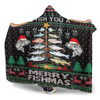 Australia Christmas Fishing Hooded Blanket - Merrry Fishmas Fishing Rod Christmas Tree Hooded Blanket