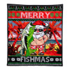 Australia Christmas Fishing Quilt - Merrry Fishmas Angler Santa Claus Quilt