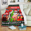Australia Christmas Fishing Blanket - Merrry Fishmas Angler Santa Claus Blanket
