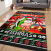 Australia Christmas Fishing Area Rug - Merrry Fishmas Angler Santa Claus Area Rug