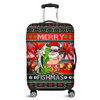 Australia Christmas Fishing Luggage Cover - Merrry Fishmas Angler Santa Claus Luggage Cover