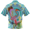 Australia Aboriginal Hawaiian Shirt - Brolga Bird Dancing With Australia Native Flowers V3 Hawaiian Shirt