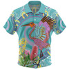 Australia Aboriginal Hawaiian Shirt - Brolga Bird Dancing With Australia Native Flowers V3 Hawaiian Shirt