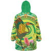 Australia Aboriginal Snug Hoodie - Brolga Bird Dancing With Australia Native Flowers V2 Snug Hoodie