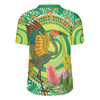 Australia Aboriginal Rugby Jersey - Brolga Bird Dancing With Australia Native Flowers V2 Rugby Jersey