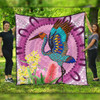 Australia Aboriginal Quilt - Brolga Bird Dancing With Australia Native Flowers Quilt