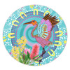 Australia Aboriginal Round Rug - Brolga Bird Dancing With Australia Native Flowers V3 Round Rug