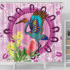 Australia Aboriginal Shower Curtain - Brolga Bird Dancing With Australia Native Flowers Shower Curtain