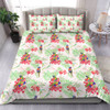 Australia Rainbow Lorikeets Bedding Set - Rainbow Lorikeets Colorful Tropical Exotic Flowers Bedding Set