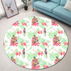 Australia Rainbow Lorikeets Round Rug - Rainbow Lorikeets Colorful Tropical Exotic Flowers Round Rug