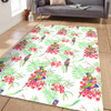 Australia Rainbow Lorikeets Area Rug - Rainbow Lorikeets Colorful Tropical Exotic Flowers Area Rug