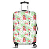 Australia Rainbow Lorikeets Luggage Cover - Rainbow Lorikeets Colorful Tropical Exotic Flowers Luggage Cover
