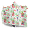 Australia Rainbow Lorikeets Hooded Blanket - Rainbow Lorikeets Colorful Tropical Exotic Flowers Hooded Blanket