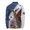 Australia Australia Day Custom Long Sleeve Polo Shirt - Kangaroo Happy Australia Day Aboriginal Pattern Long Sleeve Polo Shirt