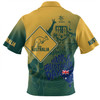 Australia Australia Day Custom Zip Polo Shirt - Australia Coat Of Arms Kangaroo And Koala Sign Zip Polo Shirt